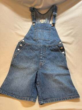 London Jean Vintage Denim Short Overalls Size M